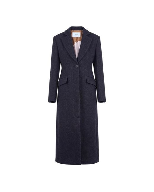 Tela Blue Single-Breasted Coats