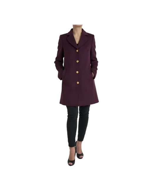 Lussuoso trench viola in lana e cashmere di Dolce & Gabbana in Purple