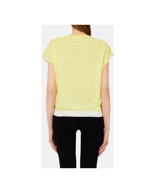 Liu Jo Yellow V-Neck Knitwear