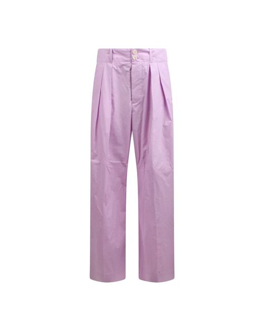 Plan C Purple Straight Trousers