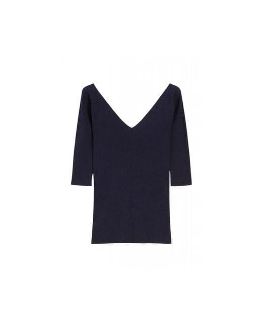 Weekend by Maxmara Blue V-Neck Knitwear