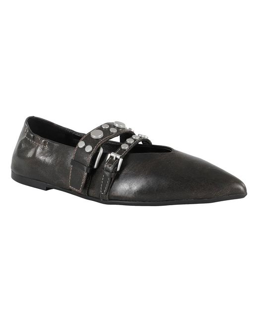Ash Schoenen ,Zwart ,Leer Studded Ballerina in het Black