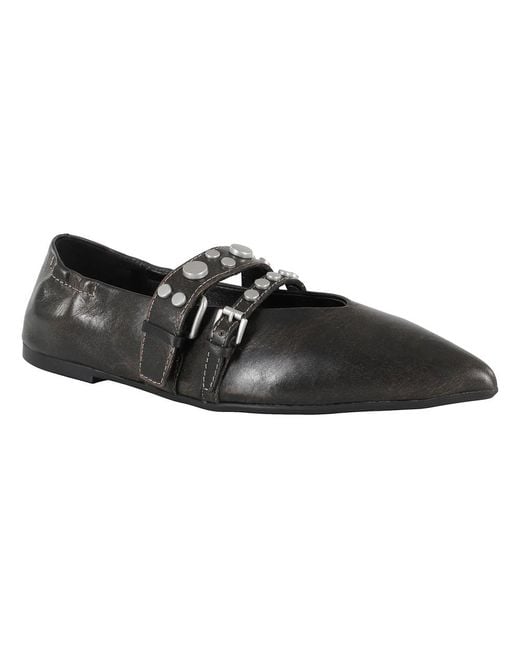 Ash Schoenen ,Zwart ,Leer Studded Ballerina in het Black