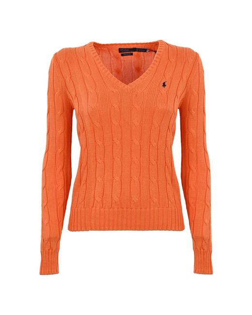 Ralph Lauren Orange V-Neck Knitwear