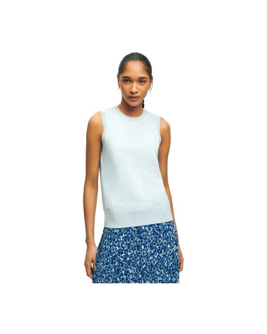 Brooks Brothers Tops ,Blauw ,Katoen Supima Katoen Jersey Top in het Blue