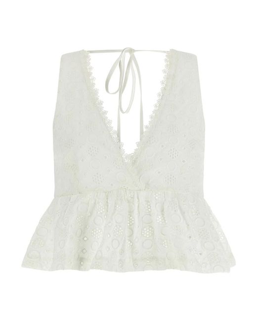 Pinko Kiersten Cropped Top in het White