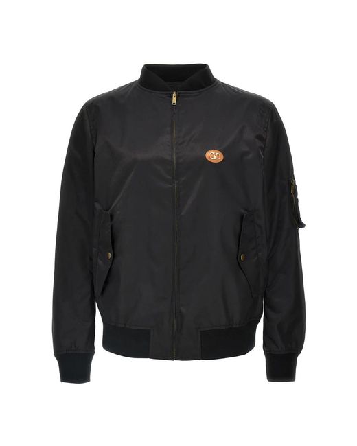 Valentino Garavani Black Bomber Jackets for men