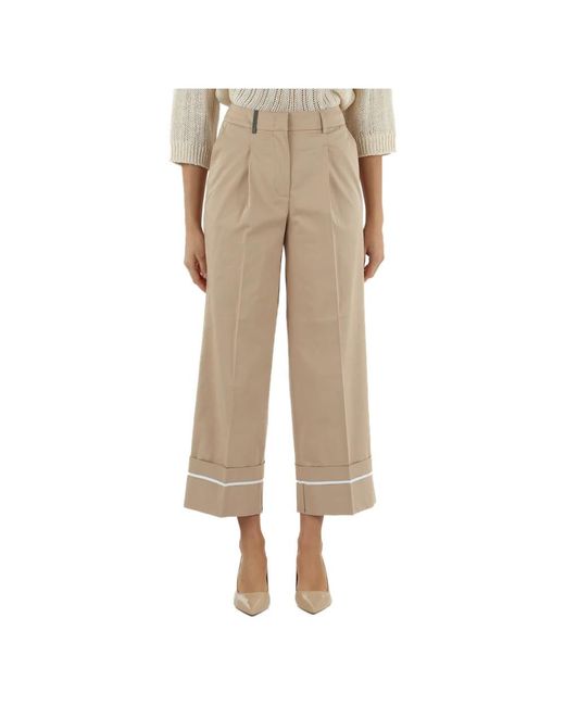 Peserico Natural Cropped Trousers