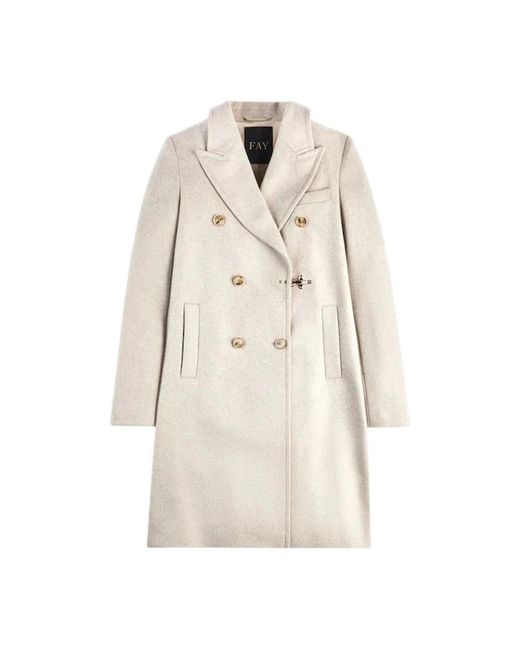 Double-Breasted Coats Fay de color Natural