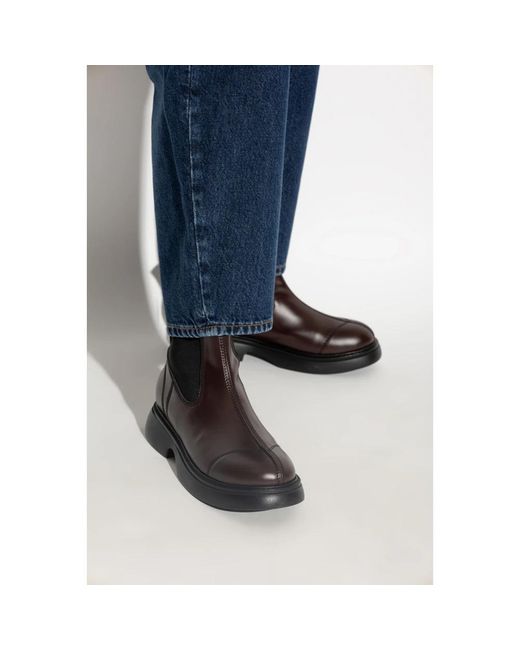 Bottines En Cuir Ganni en coloris Black
