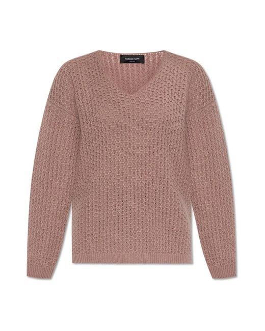 V-Neck Knitwear Fabiana Filippi de color Brown