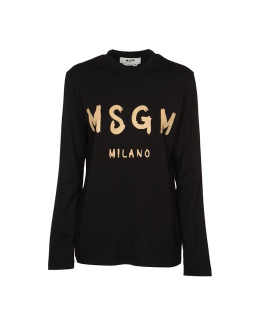 MSGM Black Schwarze t-shirts und polos