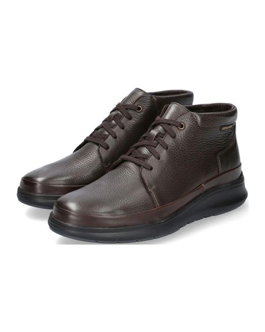 Mephisto Dunkelbrauner leder knöchelstiefel in Black für Herren
