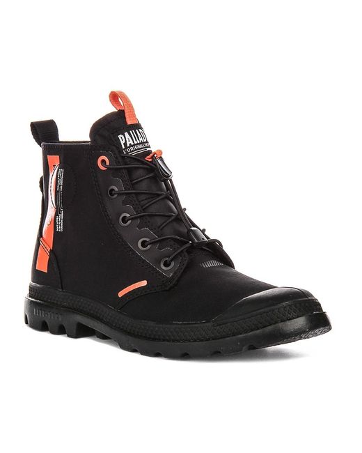 Palladium Black Lace-Up Boots for men