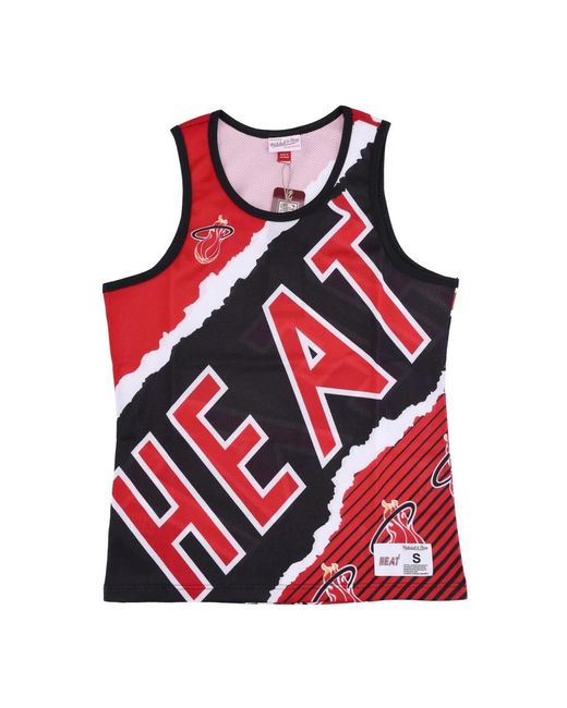 Mitchell & Ness Fitness ,Veelkleurig ,Polyester Miami Heat Tank Top Nba Jumbotron in het Red voor heren