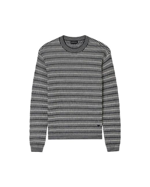 Emporio Armani Gray Round-Neck Knitwear for men