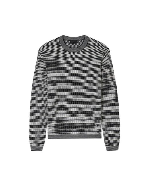 Emporio Armani Gray Round-Neck Knitwear for men