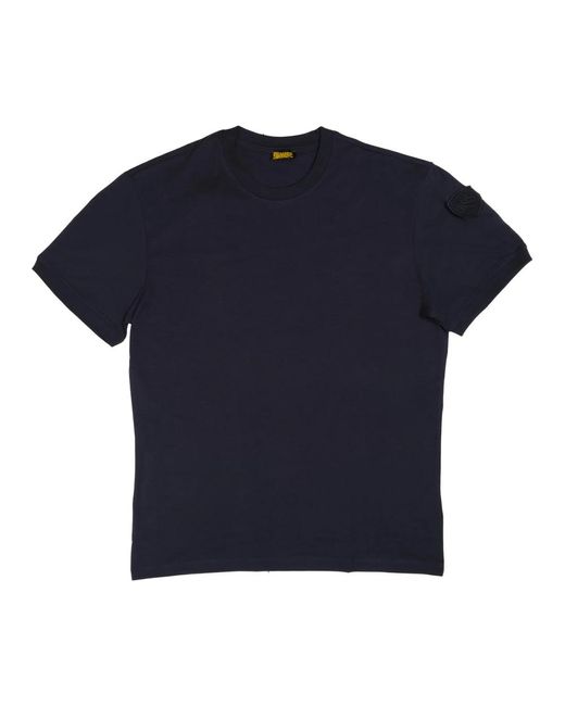 Blauer Tops ,Blauw ,Polyester Polyester T-Shirt Met Mouwembleem in het Blue voor heren