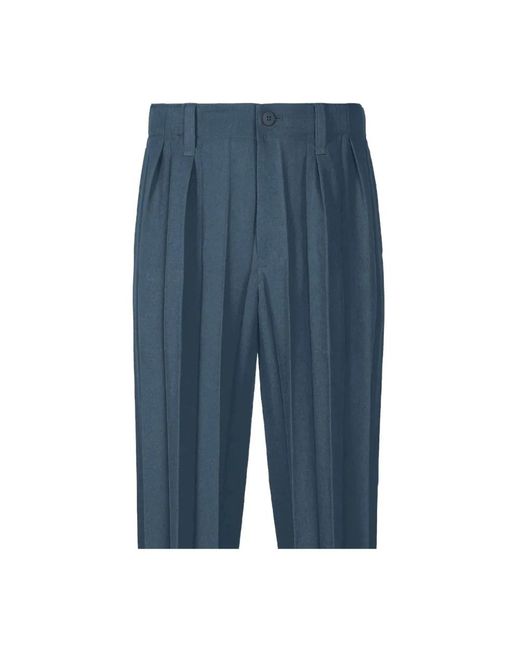Issey Miyake Blue Slim-Fit Trousers for men