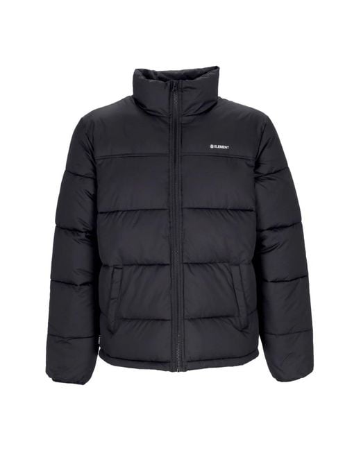 Element Jassen ,Zwart ,Polyester Waterafstotende Donsjas Met Hoge Kraag in het Blue voor heren