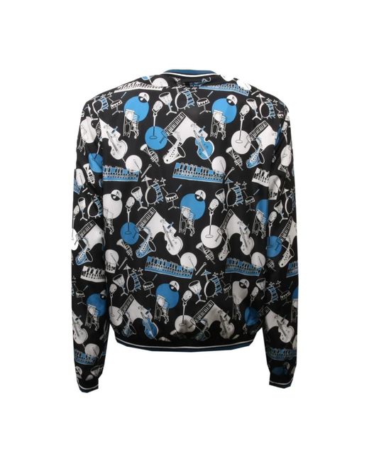 Dolce & Gabbana Blue Bomber Jackets for men