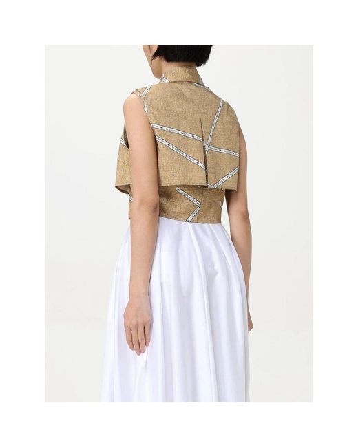Elisabetta Franchi White Schicke Gelbe Button-Up Hemd