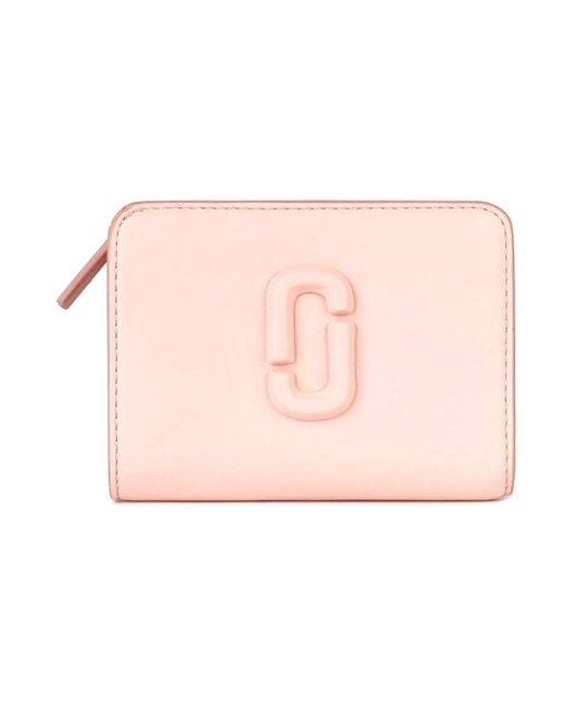 Marc Jacobs Pink Rosa leder mini compact geldbörse