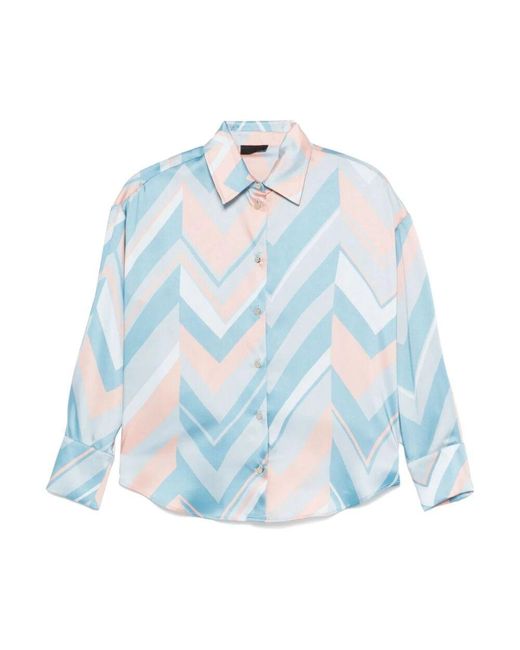 Liu Jo Blue Hellblaues button-up hemd