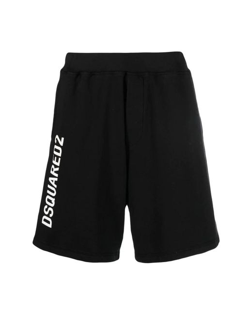 DSquared² Black Casual Shorts for men