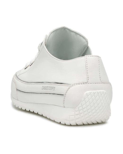 Candice Cooper White Silber piping leder sneakers janis