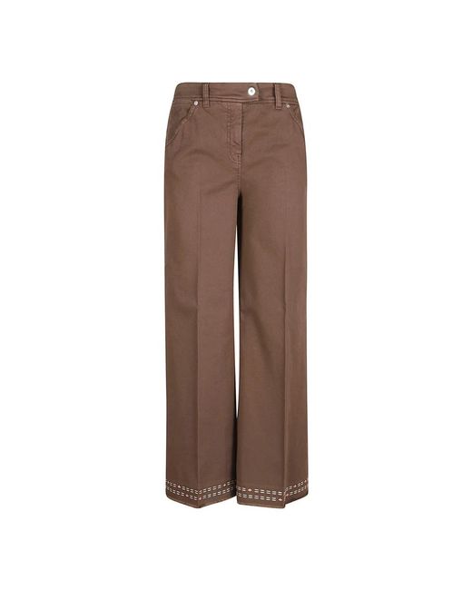 True Royal Brown Wide Trousers
