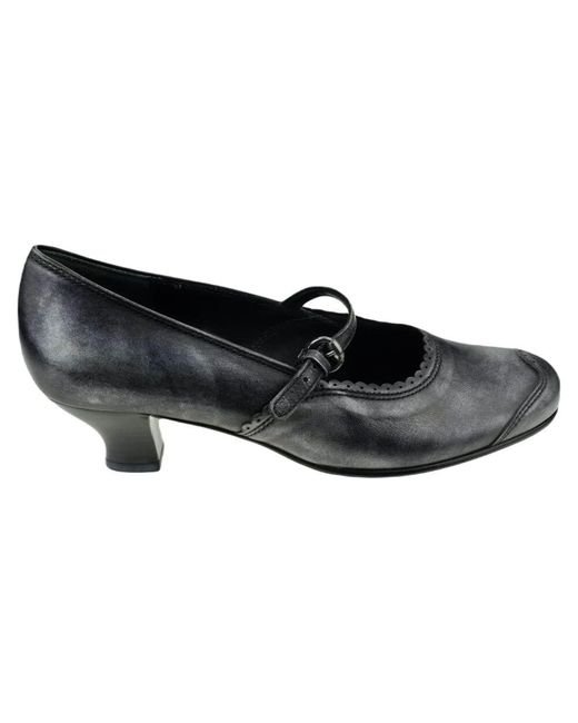 Gabor Black Bequemer lederschuh mit verstellbarer schnalle