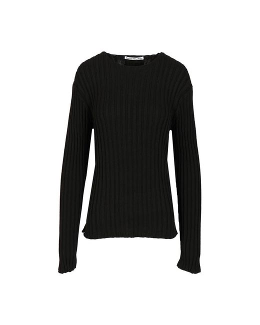 Acne Black Round-Neck Knitwear