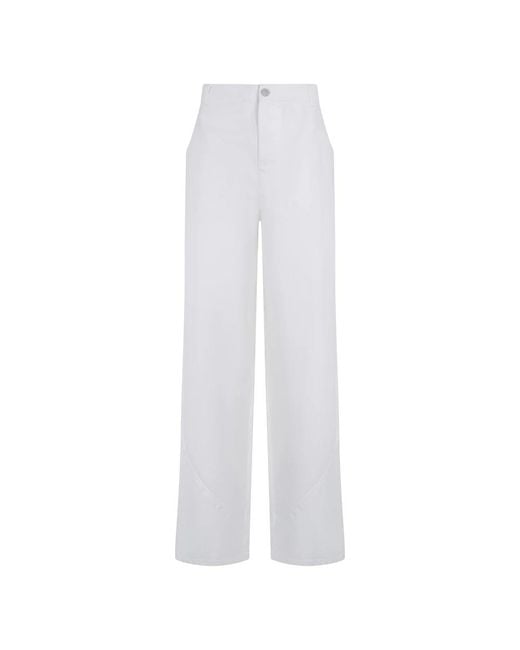 Alberta Ferretti White Wide Trousers