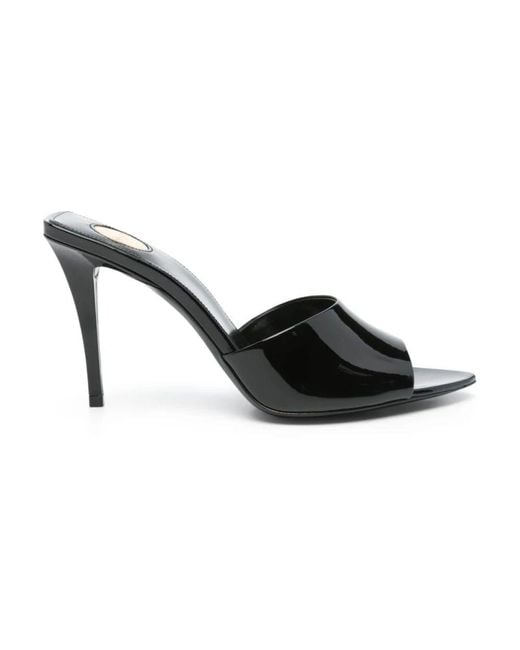 Saint Laurent Black Heeled Mules