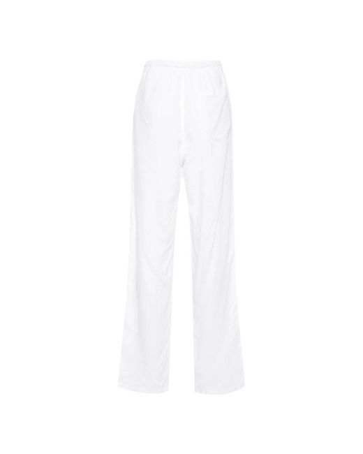 Aspesi White Wide Trousers for men