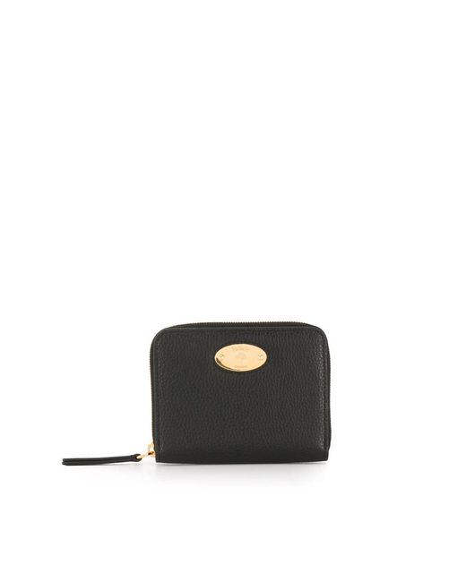 Mulberry Accessoires ,Zwart ,Zwarte Leren Ritsportemonnee in het Black