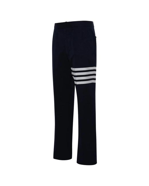Thom Browne Blue Straight Trousers for men