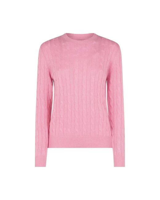 Mc2 Saint Barth Pink Rundhals pullover aus tricot-mischung