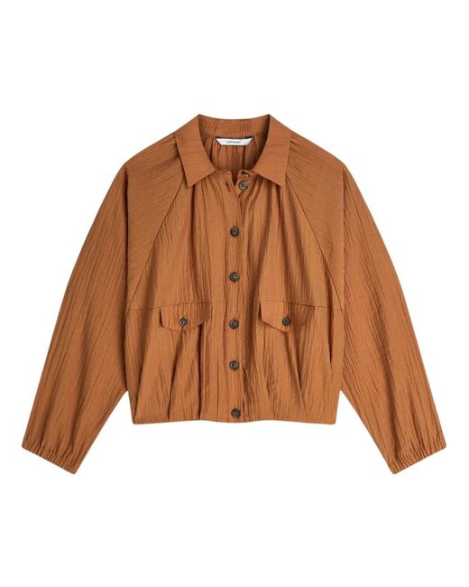Summum Blouse Jacket Lyocell Blend in het Brown