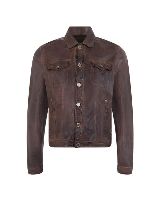 Leather Jackets Moorer pour homme en coloris Brown