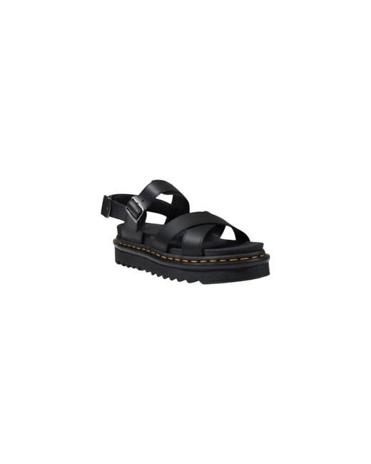 Dr. Martens Black Leather Flat Sandals
