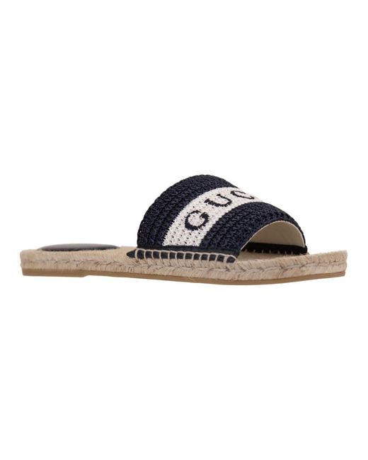Gucci Blue Wicker Slide
