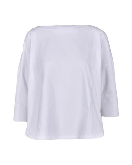 Wild Cashmere Overhemden ,Wit ,Kasjmier Zacht T-Shirt Van Kasjmiermix in het White