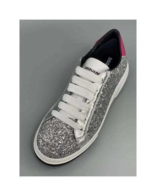 Sneaker glitter - plata DSquared² de color Gray