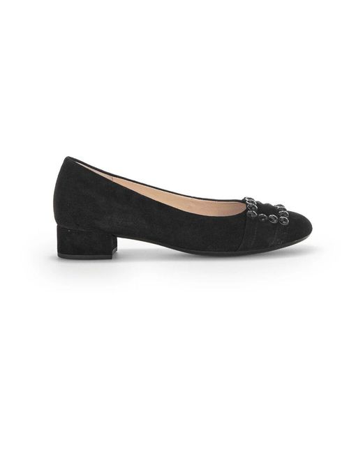 Gabor Black Schwarze samt pumps moderne stadt