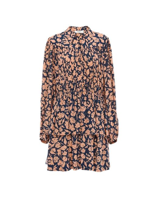 Chloé Kleedjes ,Veelkleurig ,Geplooide Mini Jurk in het Multicolor