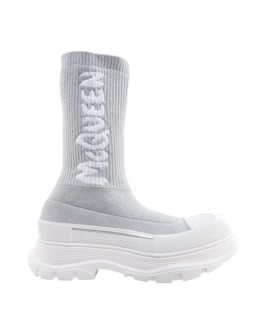 McQueen Gray Ankle Boots