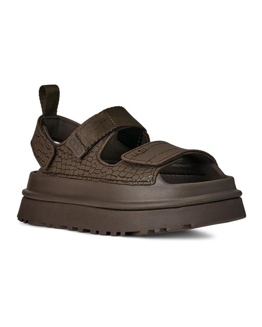 Ugg Brown Goldenglow Embossed Slide