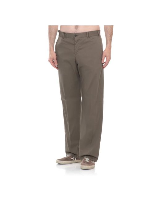 PT Torino Gray Straight Trousers for men